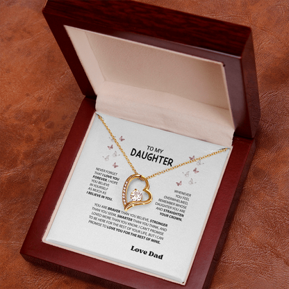 “Forever Love Necklace from Dad to Daughter – Meaningful Father Gift, Birthday, Graduation, Christmas Jewelry”
