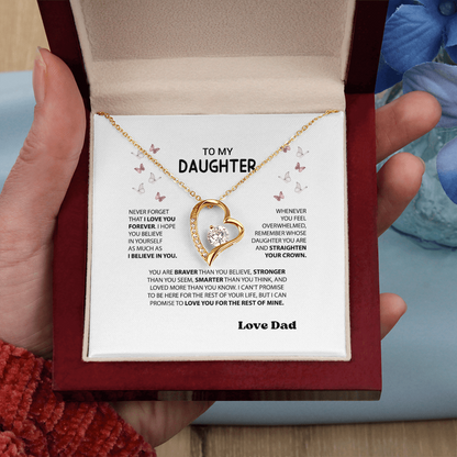 “Forever Love Necklace from Dad to Daughter – Meaningful Father Gift, Birthday, Graduation, Christmas Jewelry”