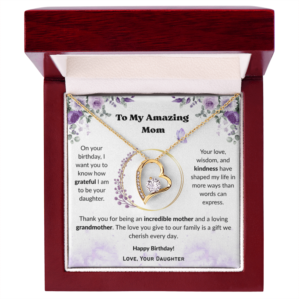 To My Amazing Mom, Gift for Grandma – Forever Love Necklace, Gift Set