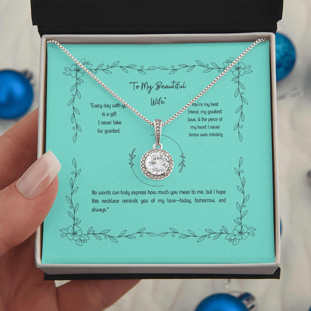 "Eternal Hope Necklace for Wife – Meaningful Anniversary, Birthday & Christmas Gift with Heartfelt Message Card"