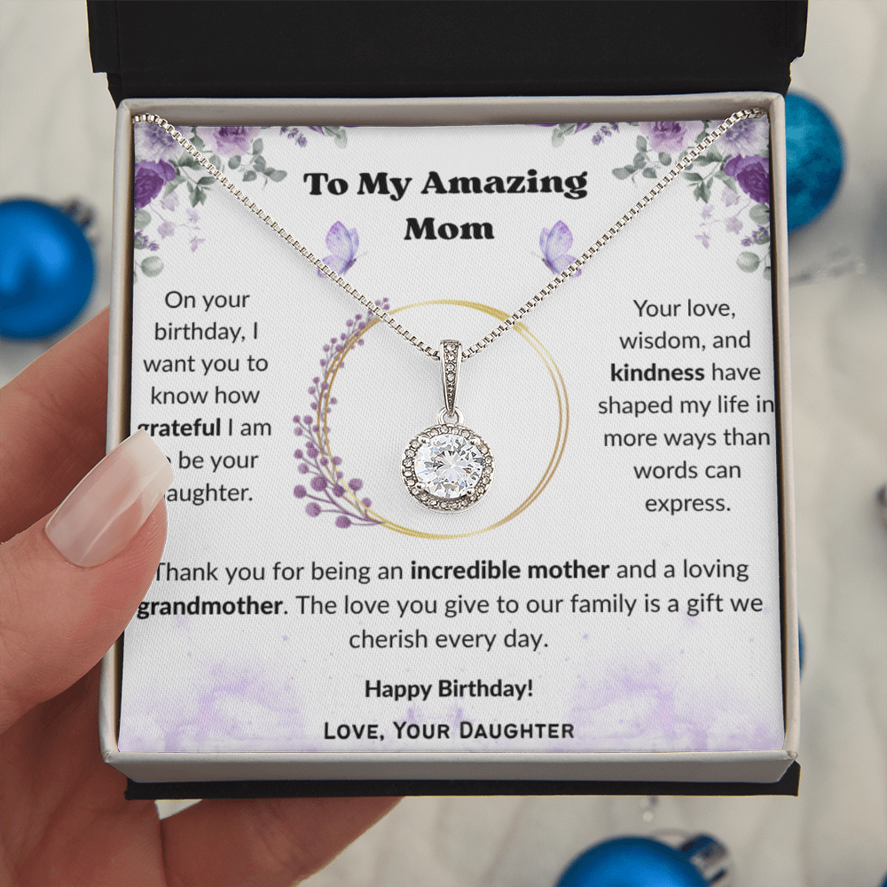 Happy Birthday Mom Necklace from Daughter – Eternal Hope Necklace Birthday Gift