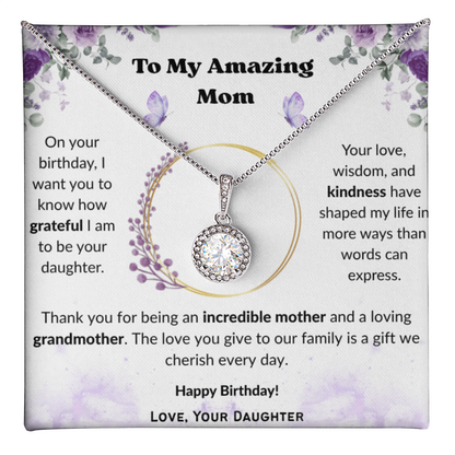 Happy Birthday Mom Necklace from Daughter – Eternal Hope Necklace Birthday Gift