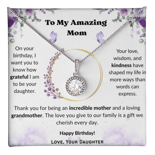 Happy Birthday Mom Necklace from Daughter – Eternal Hope Necklace Birthday Gift