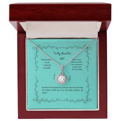 "Eternal Hope Necklace for Wife – Meaningful Anniversary, Birthday & Christmas Gift with Heartfelt Message Card"