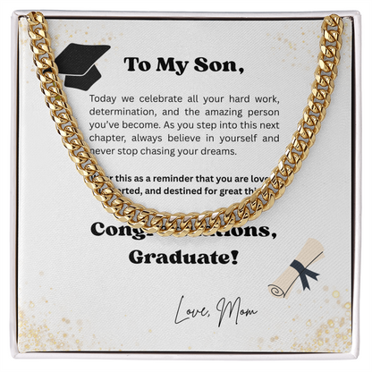 Graduation Gift for Son Message Card Necklace – Class of 2026 Keepsake Gift