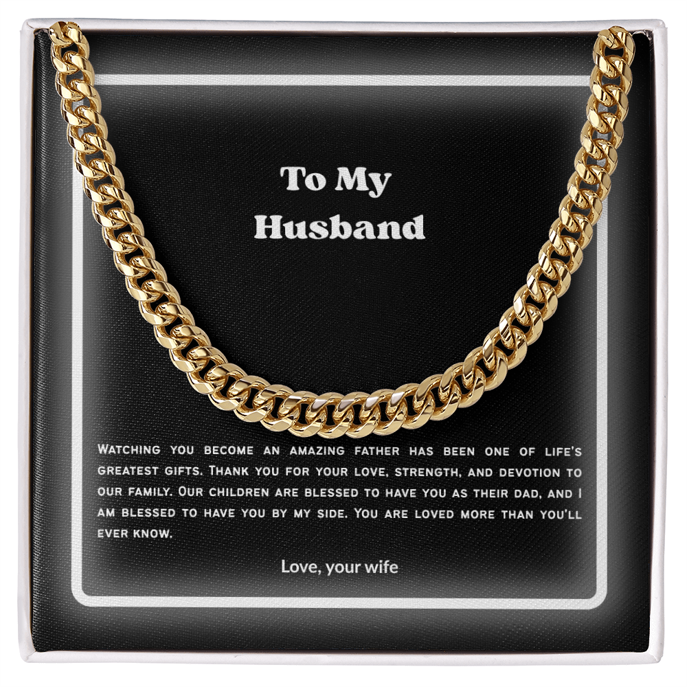 To My Husband Cuban Link Chain – Meaningful Gift from Wife