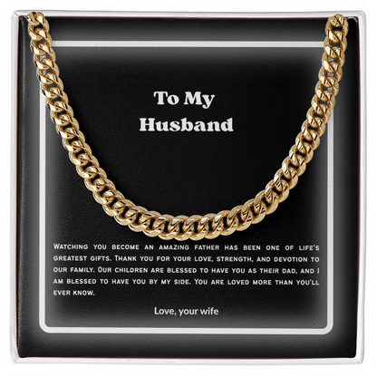 To My Husband Cuban Link Chain – Meaningful Gift from Wife