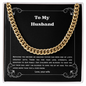 To My Husband Cuban Link Chain Necklace from Wife – Meaningful Anniversary, Birthday & Christmas Gift