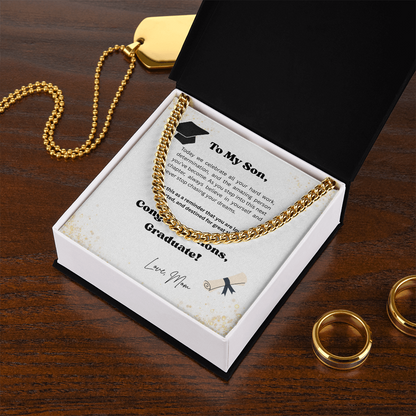 Graduation Gift for Son Message Card Necklace – Class of 2026 Keepsake Gift
