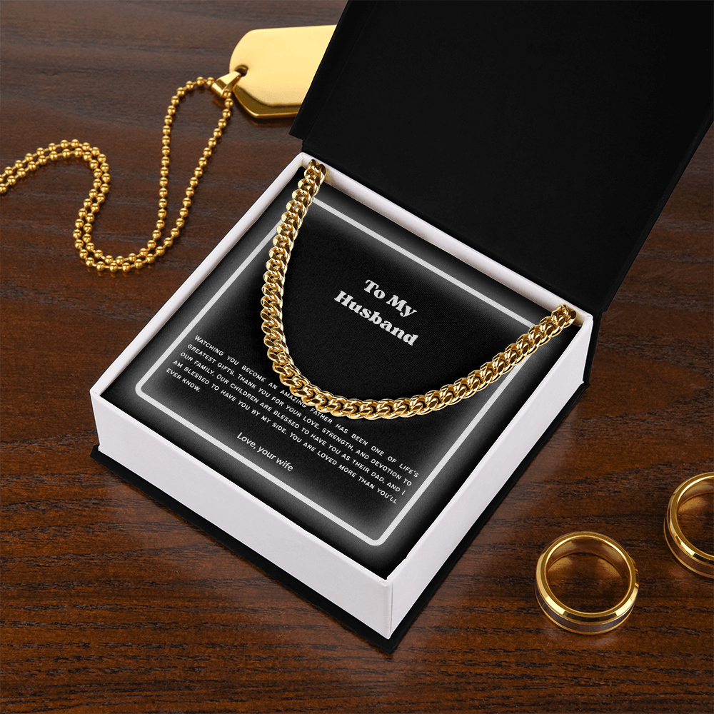 To My Husband Cuban Link Chain – Meaningful Gift from Wife