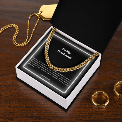 To My Husband Cuban Link Chain – Meaningful Gift from Wife