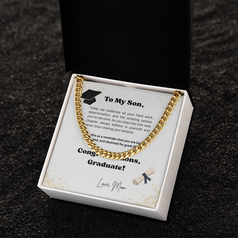 Graduation Gift for Son Message Card Necklace – Class of 2026 Keepsake Gift