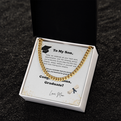 Graduation Gift for Son Message Card Necklace – Class of 2026 Keepsake Gift