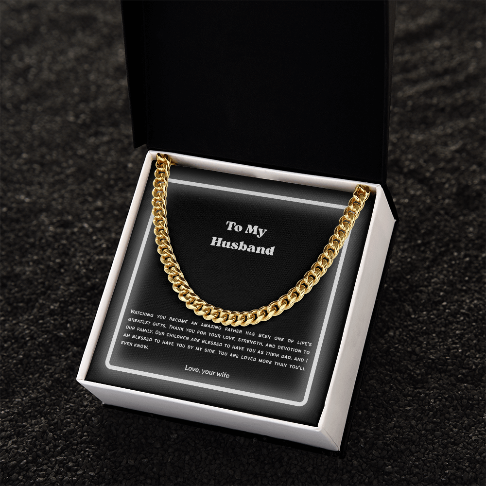 To My Husband Cuban Link Chain – Meaningful Gift from Wife