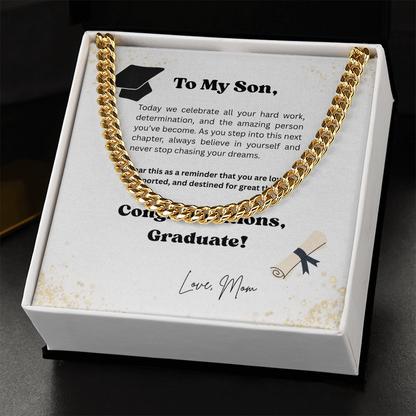 Graduation Gift for Son Message Card Necklace – Class of 2026 Keepsake Gift