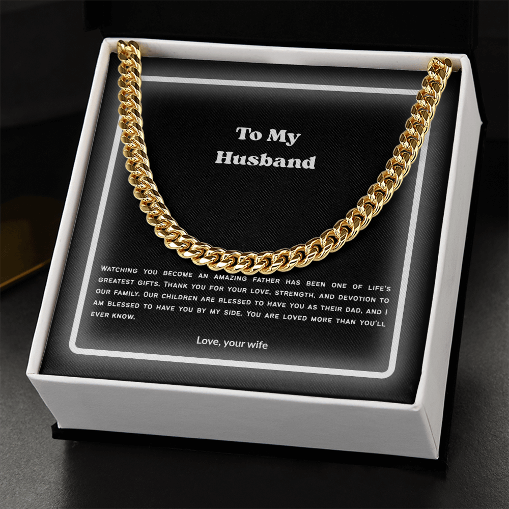 To My Husband Cuban Link Chain – Meaningful Gift from Wife