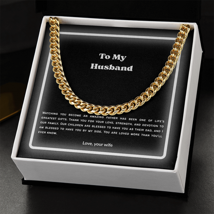To My Husband Cuban Link Chain – Meaningful Gift from Wife