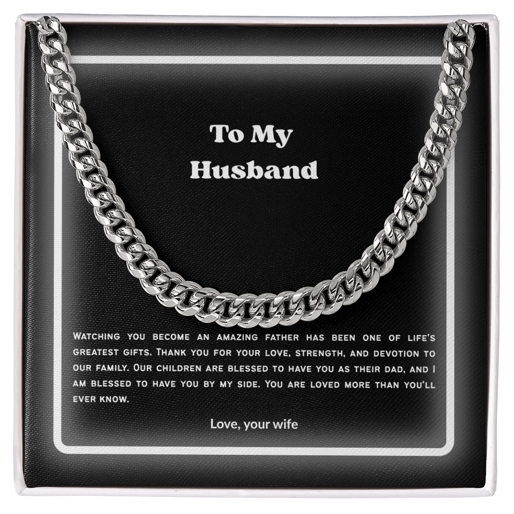 To My Husband Cuban Link Chain – Meaningful Gift from Wife