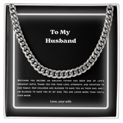 To My Husband Cuban Link Chain – Meaningful Gift from Wife