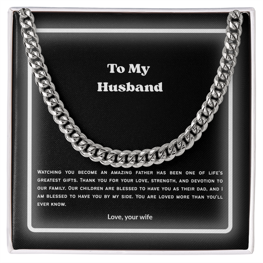 To My Husband Cuban Link Chain – Meaningful Gift from Wife