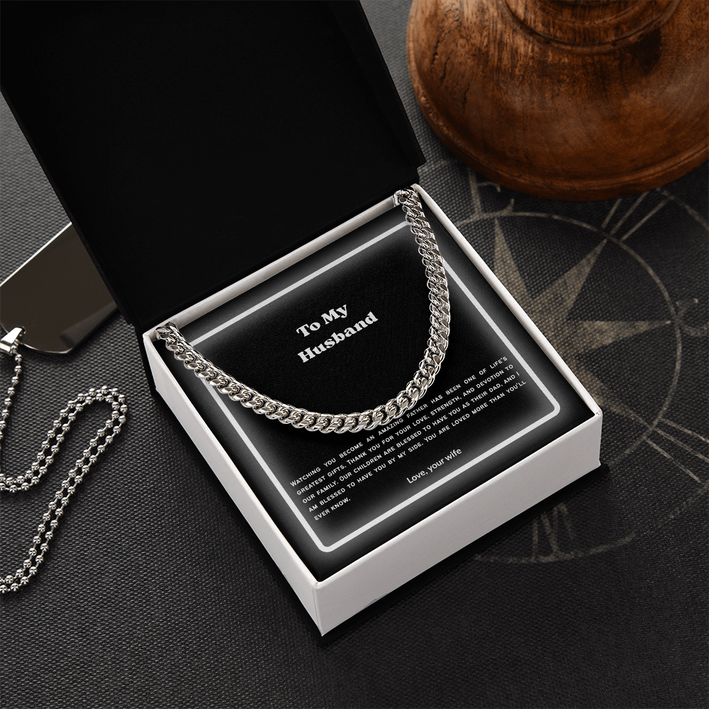To My Husband Cuban Link Chain – Meaningful Gift from Wife