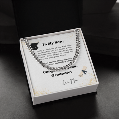 Graduation Gift for Son Message Card Necklace – Class of 2026 Keepsake Gift