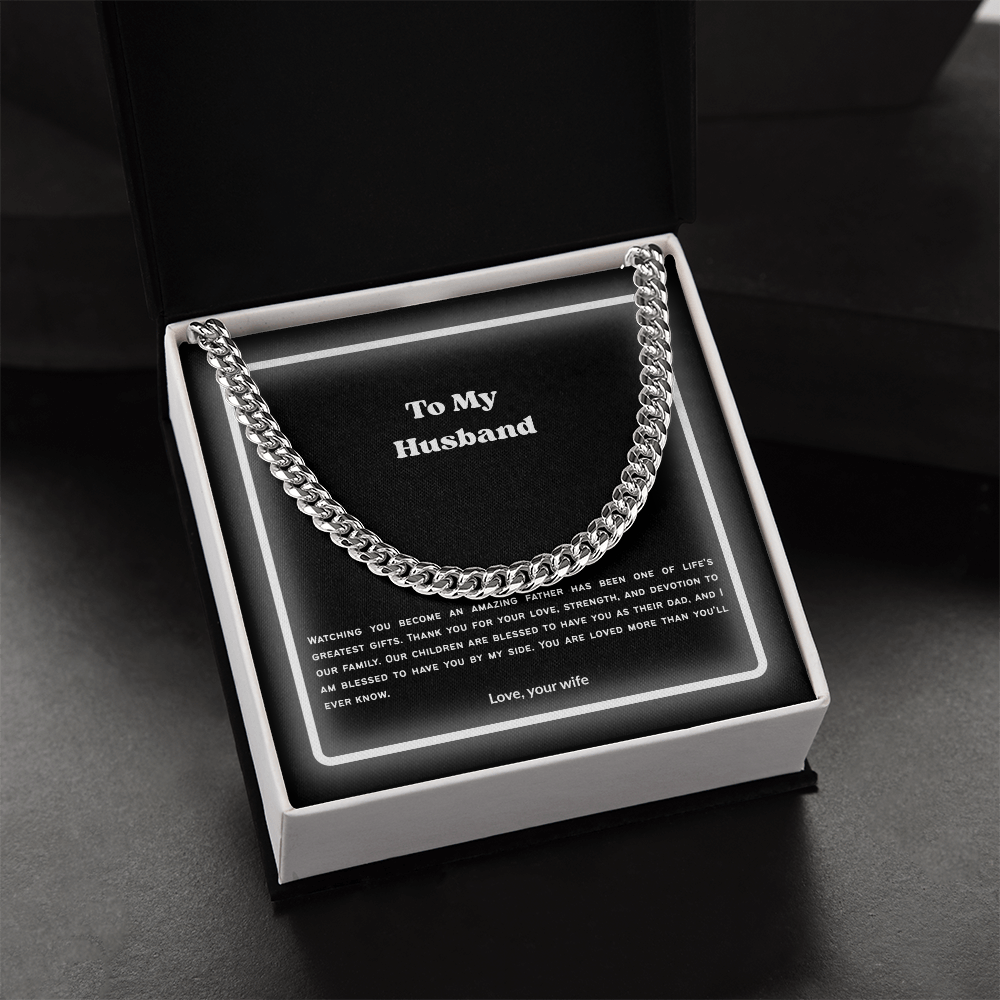 To My Husband Cuban Link Chain – Meaningful Gift from Wife