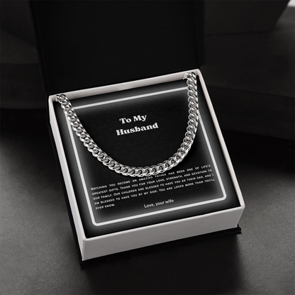 To My Husband Cuban Link Chain – Meaningful Gift from Wife