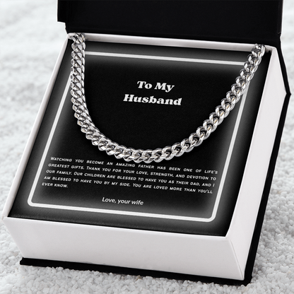 To My Husband Cuban Link Chain – Meaningful Gift from Wife