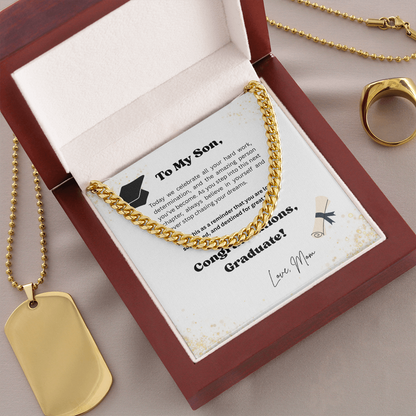 Graduation Gift for Son Message Card Necklace – Class of 2026 Keepsake Gift