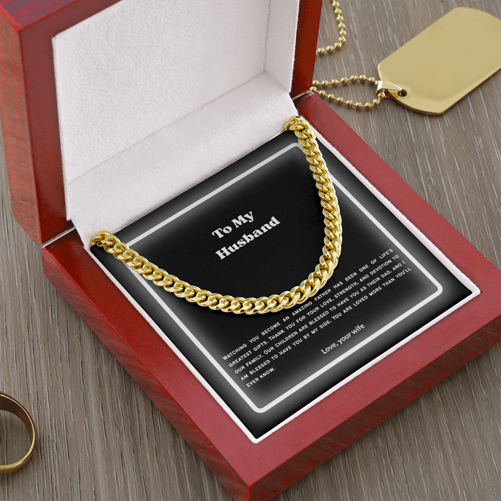 To My Husband Cuban Link Chain – Meaningful Gift from Wife