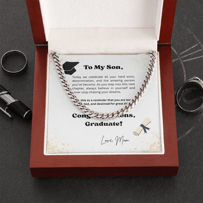 Graduation Gift for Son Message Card Necklace – Class of 2026 Keepsake Gift