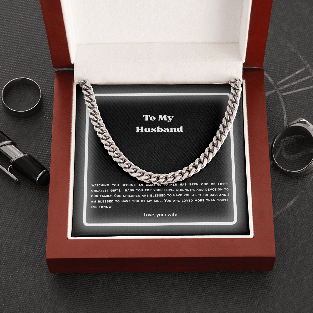 To My Husband Cuban Link Chain – Meaningful Gift from Wife