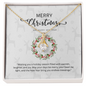“Alluring Beauty Necklace with Christmas Message Card – Personalized Gift in Yellow or White Gold”
