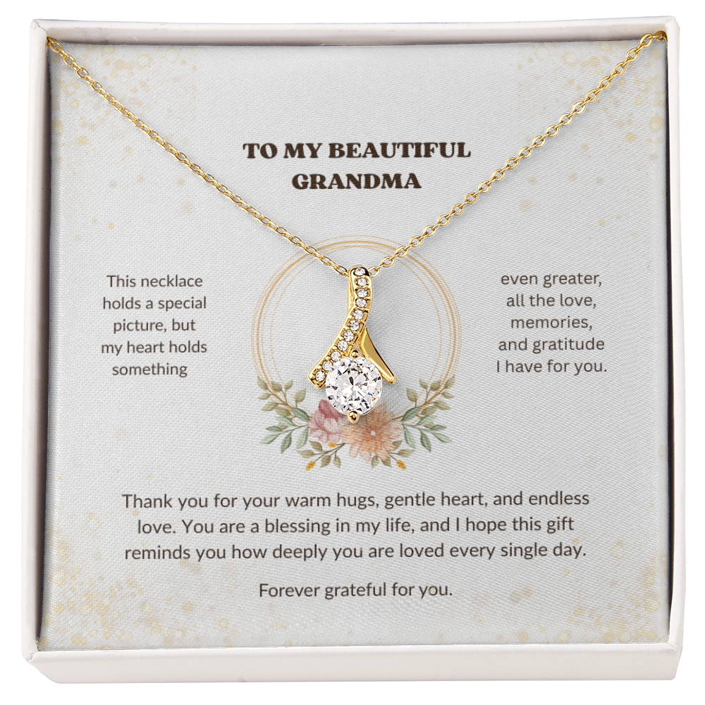 Grandma Necklace Gift – Alluring Beauty Necklace with Heartfelt Message Card