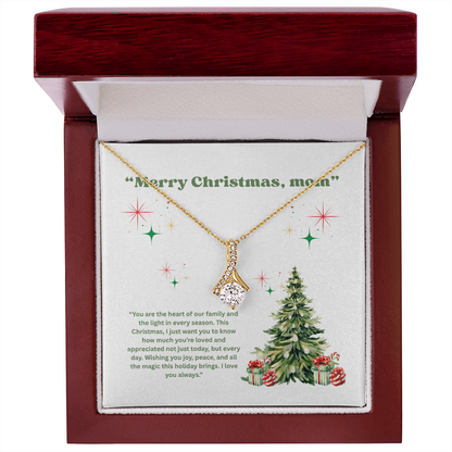 “Christmas Gift for Mom – Alluring Beauty Necklace with Holiday Message Card”