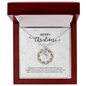 “Alluring Beauty Necklace with Christmas Message Card – Personalized Gift in Yellow or White Gold”