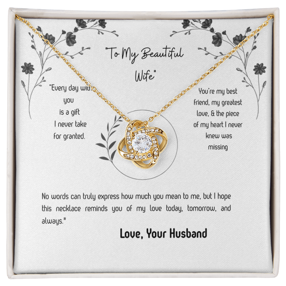 To My Wife Love Knot Necklace – Romantic Gift from Husband