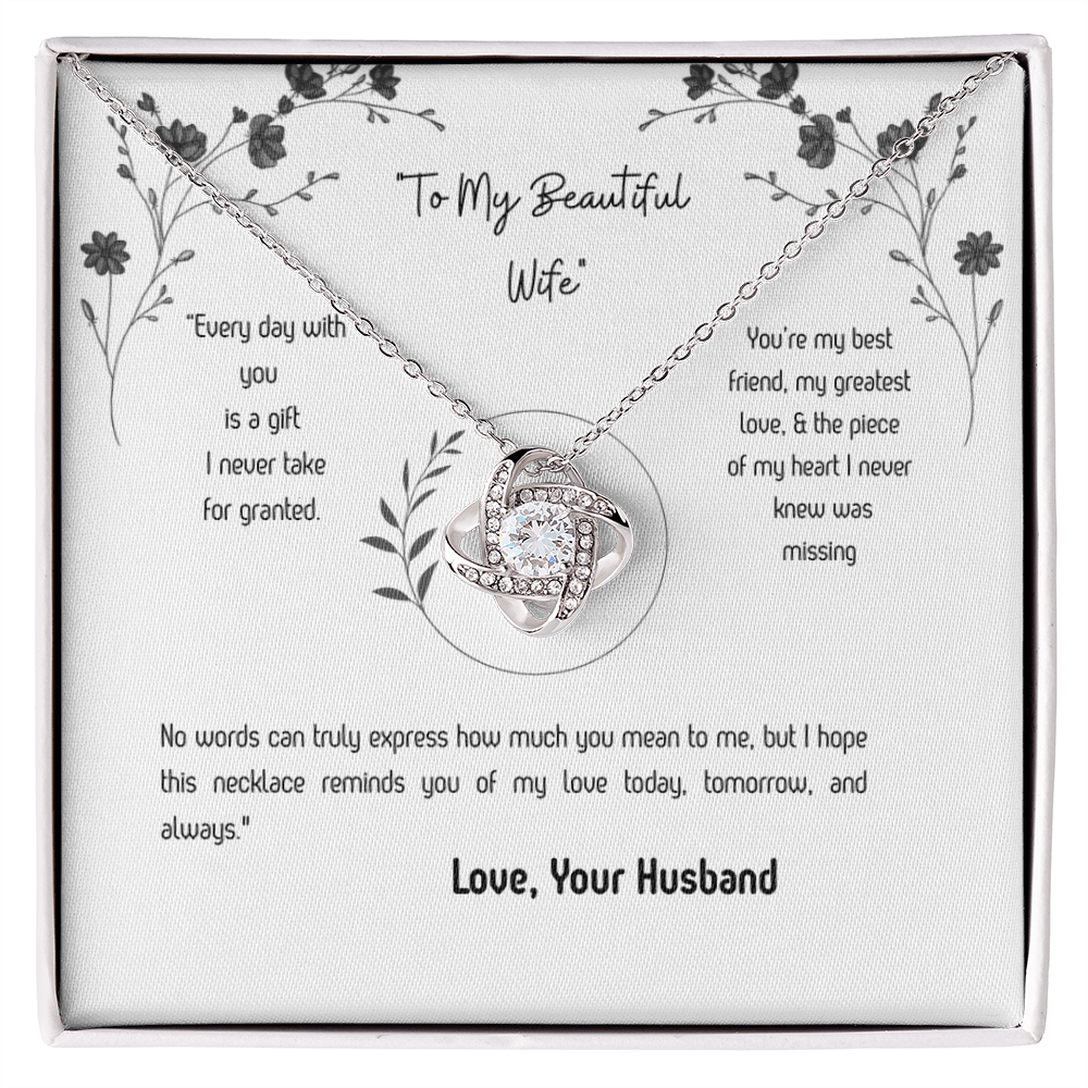 To My Wife Love Knot Necklace – Romantic Gift from Husband