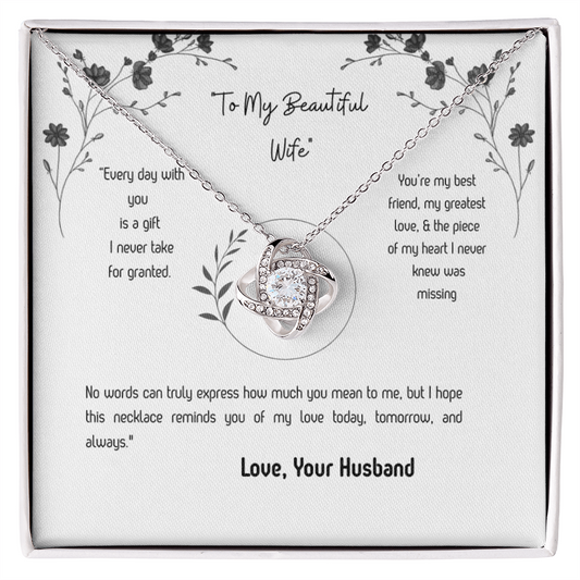 To My Wife Love Knot Necklace – Romantic Gift from Husband