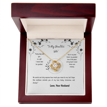To My Wife Love Knot Necklace – Romantic Gift from Husband