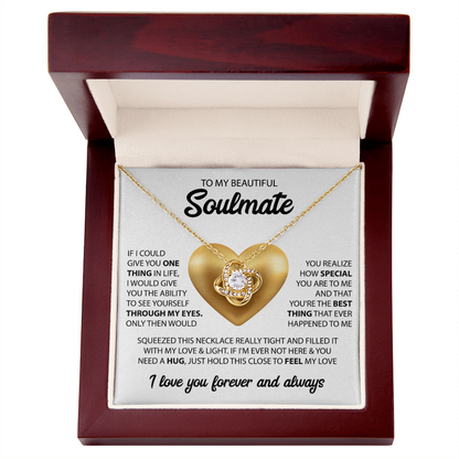 Love Knot Necklace for Soulmate – Meaningful Gift for Her | 14k White Gold or 18k Yellow Gold Finish | Romantic Jewelry for Wife or Girlfriend