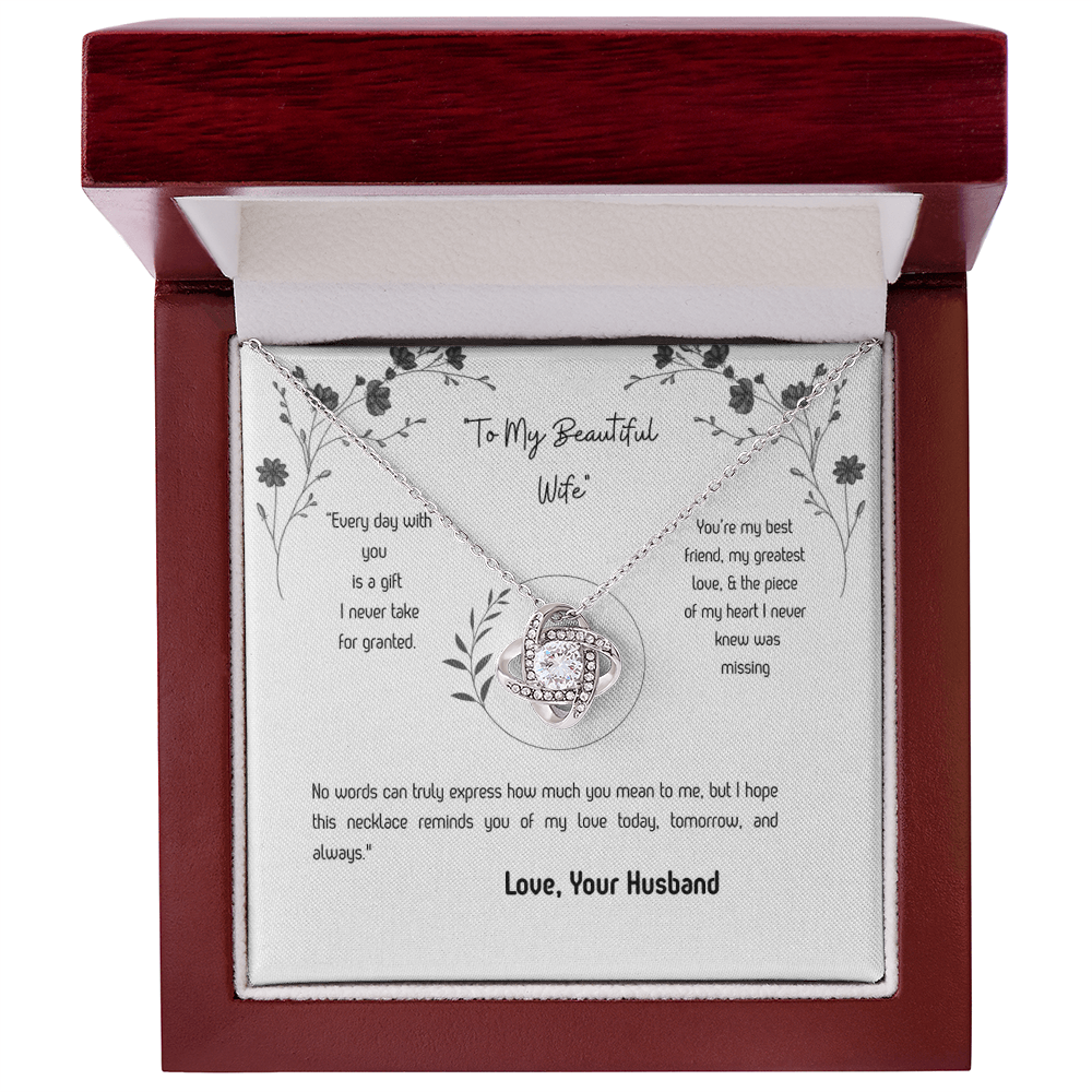 To My Wife Love Knot Necklace – Romantic Gift from Husband