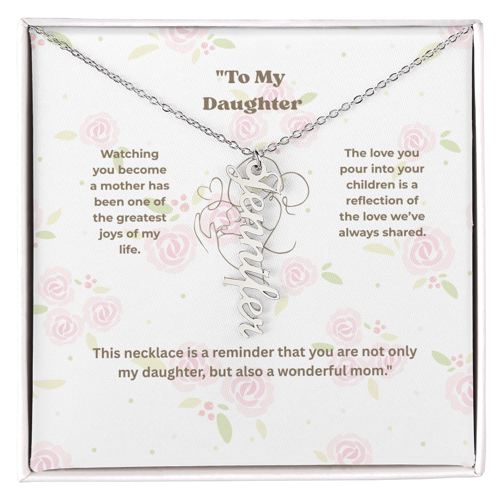 Personalized Multi-Name Vertical Necklace – Custom Engraved Jewelry Gift for Women