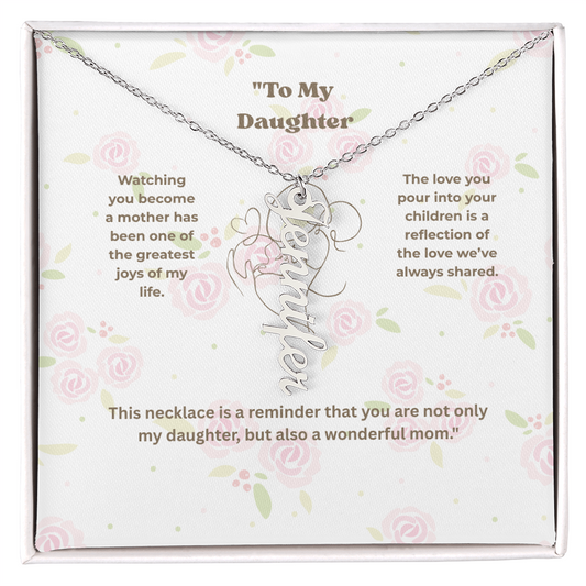 Personalized Multi-Name Vertical Necklace – Custom Engraved Jewelry Gift for Women