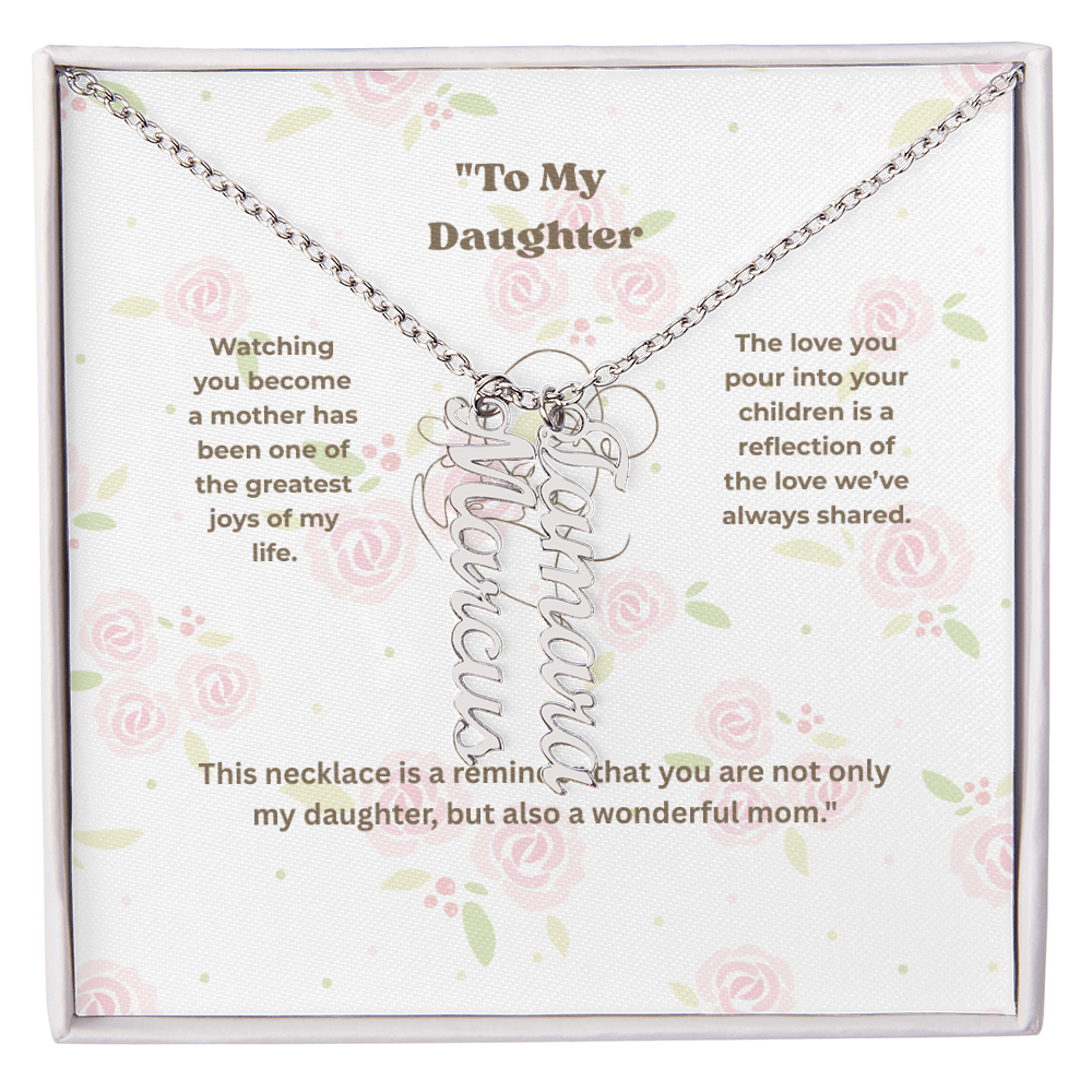 Personalized Multi-Name Vertical Necklace – Custom Engraved Jewelry Gift for Women