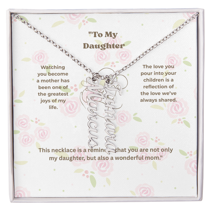 Personalized Multi-Name Vertical Necklace – Custom Engraved Jewelry Gift for Women