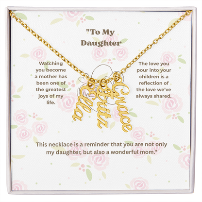 Personalized Multi-Name Vertical Necklace – Custom Engraved Jewelry Gift for Women