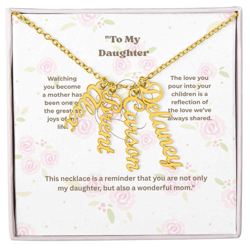 Personalized Multi-Name Vertical Necklace – Custom Engraved Jewelry Gift for Women