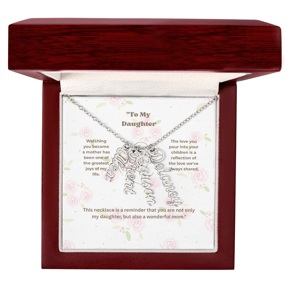Personalized Multi-Name Vertical Necklace – Custom Engraved Jewelry Gift for Women